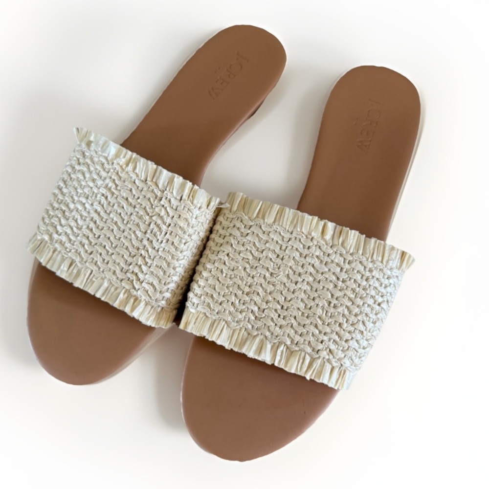 J. Crew Cream and Tan Sandals